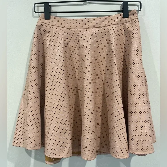 NWT•Anthropologie•Sunday Best Astral Swing Skirt Vegan Leather•Size 4 - Picture 2 of 7